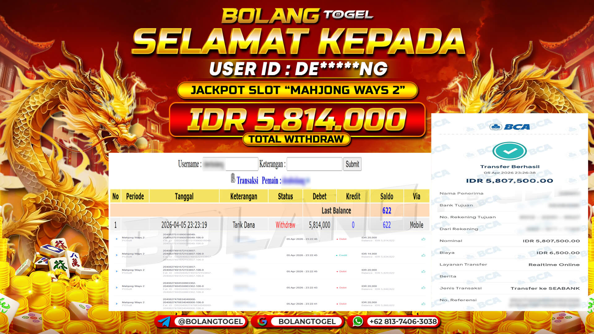 Bukti jackpot MAHJONG WAYS 2 BOLANGTOGEL - gambar 1